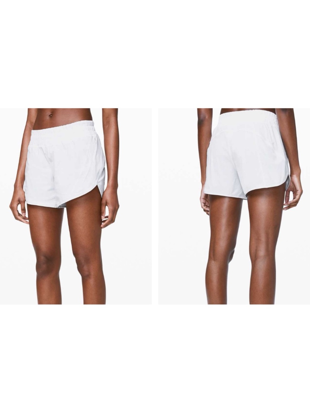 Lululemon Track That Short *5" white stripes. Size 6